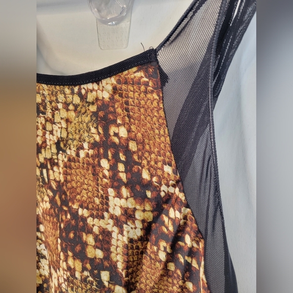 NWOT Free People Nights Out Snake Print Bodysuit  Extra Small - Picture 5 of 6